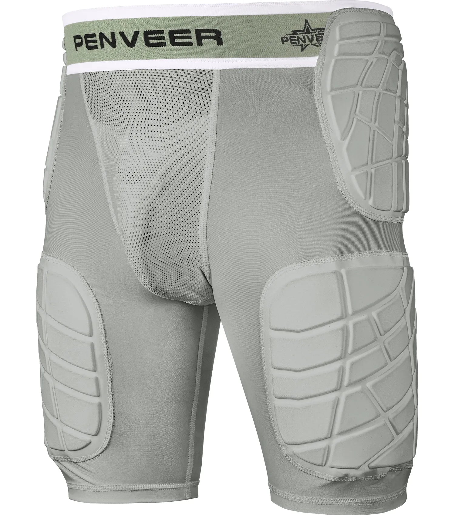 5.0 Youth Football Girdle for Boys with Cup Pocket (Grey)