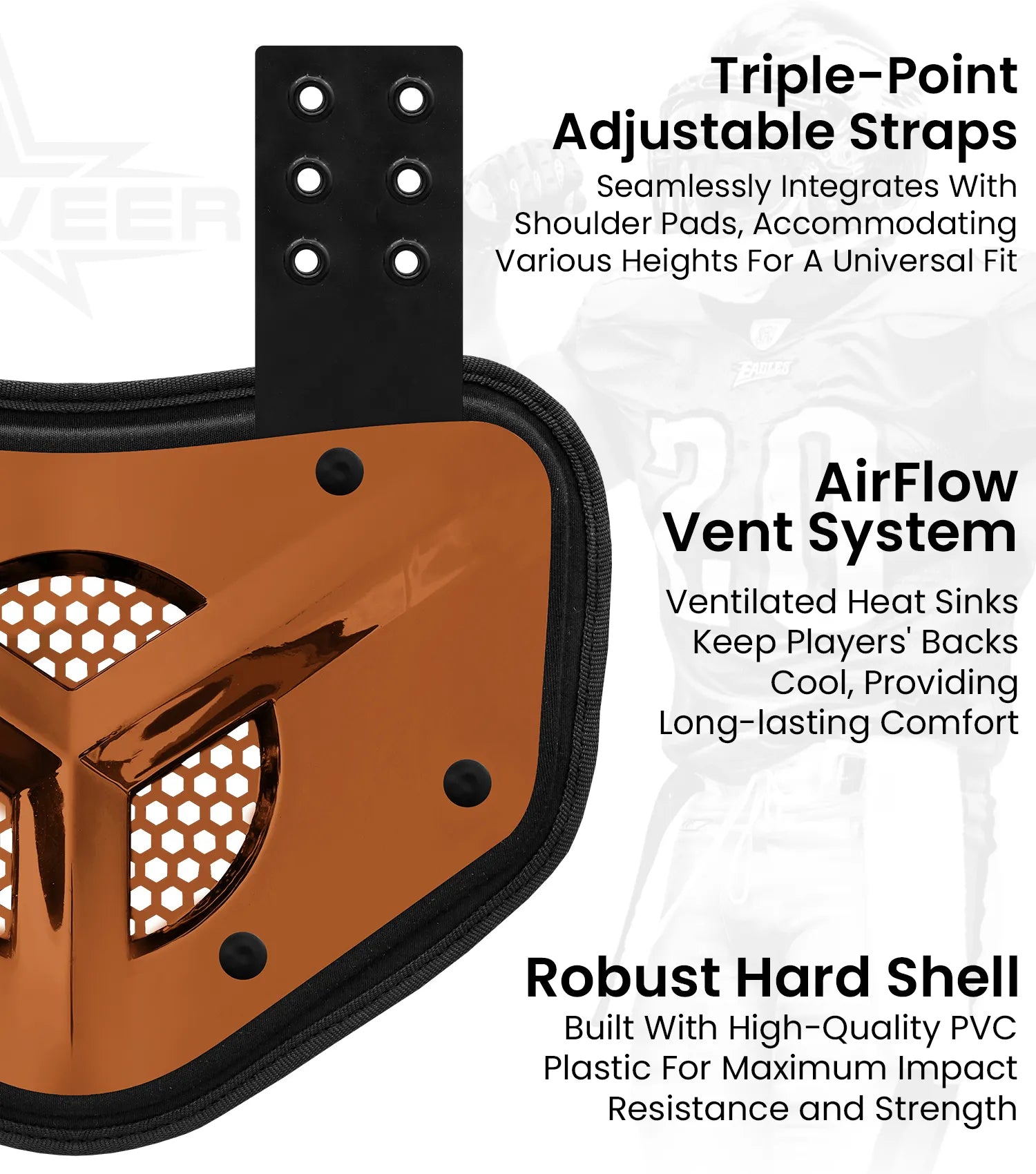 Back Plate Vented Adult Bronze Gold