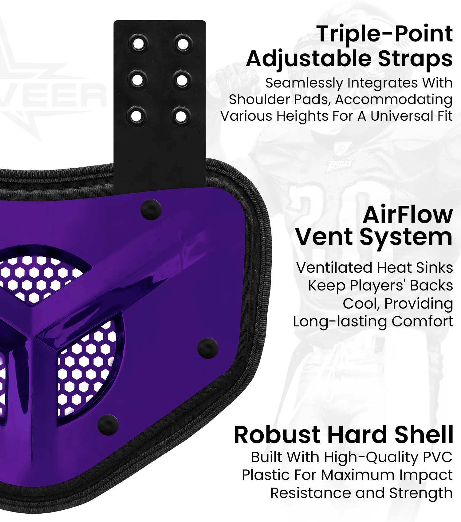 Back Plate Vented Adult Navy