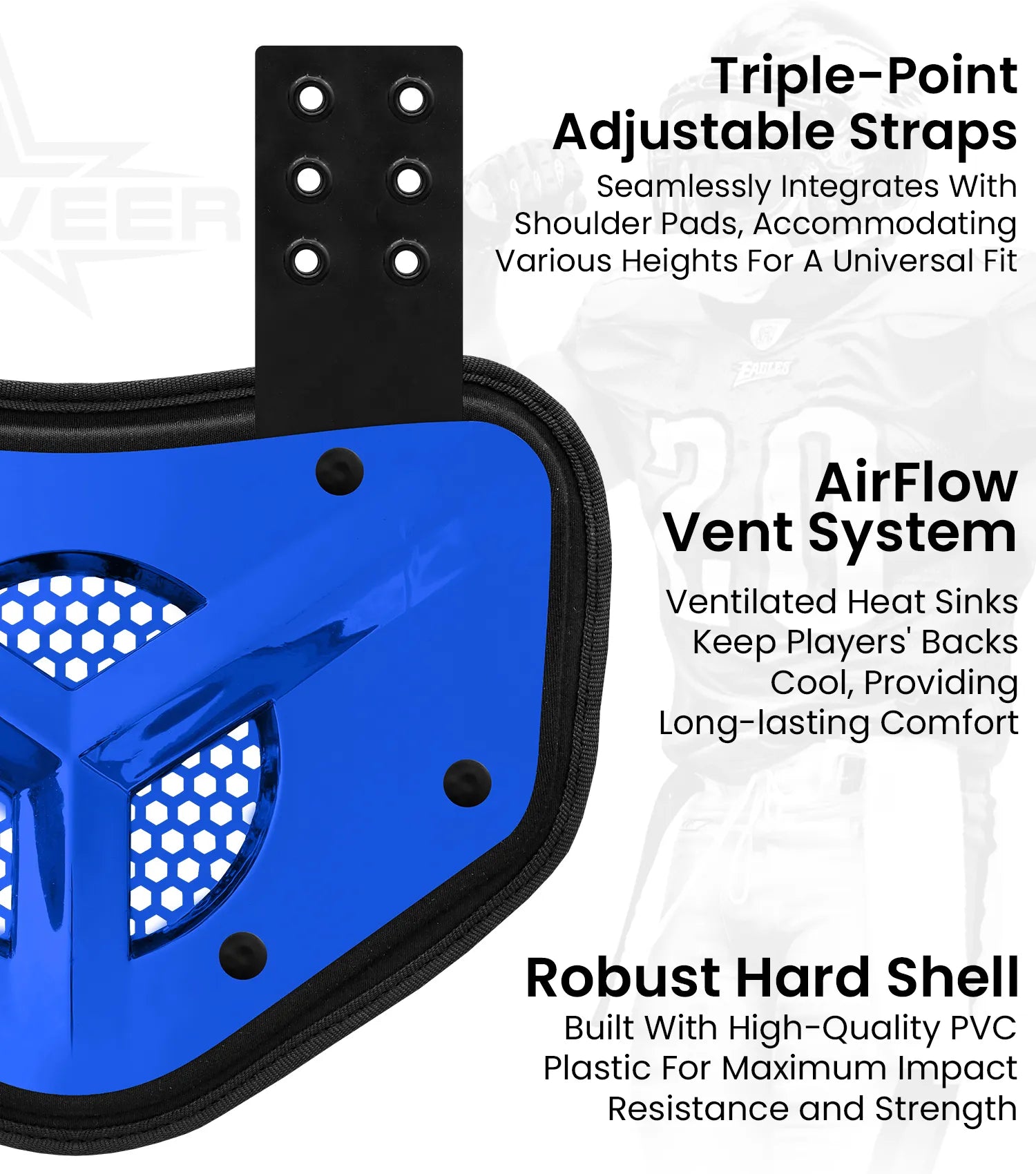 Back Plate Vented Adult Royal Blue