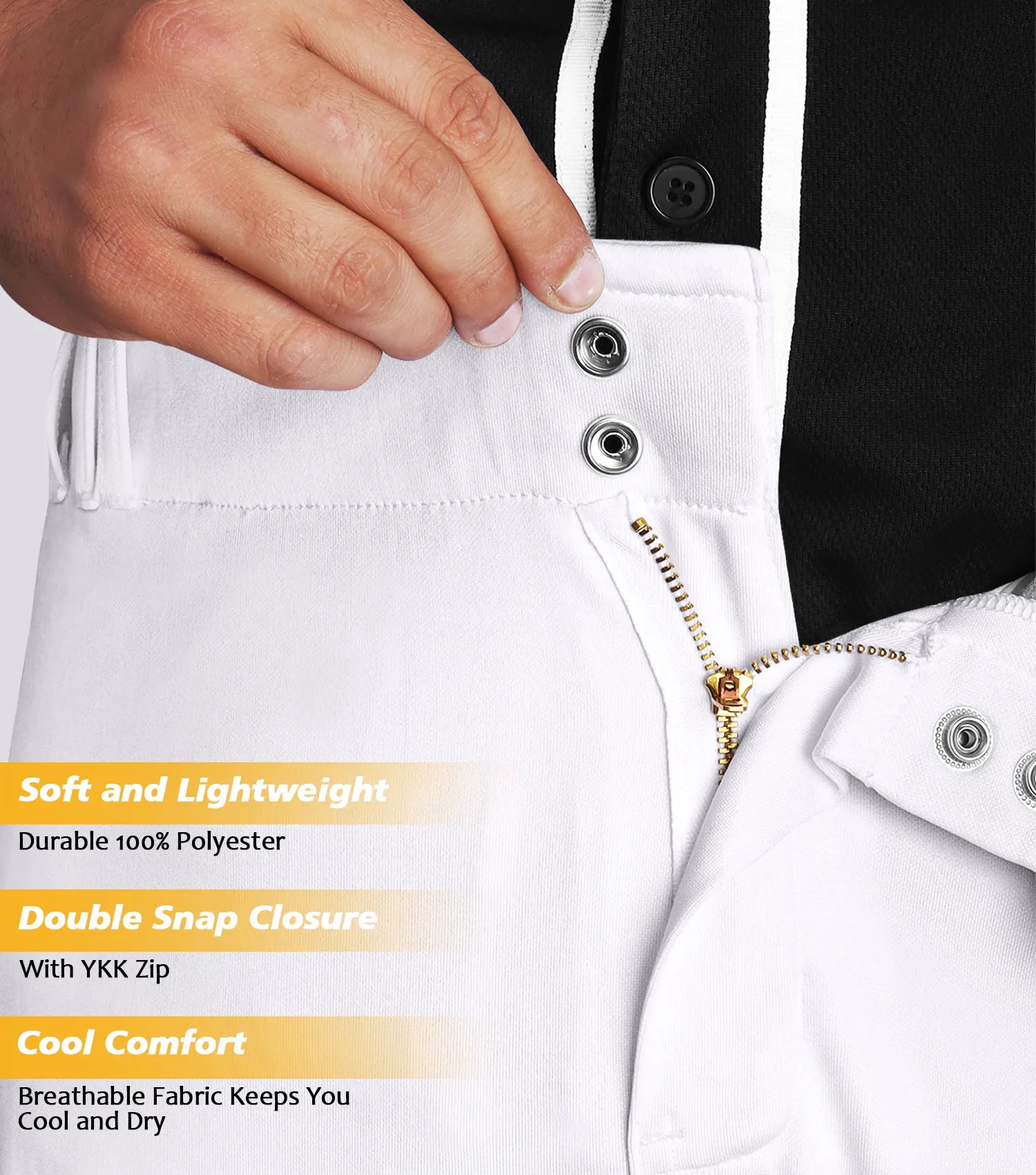 Baseball knicker style pant adult white