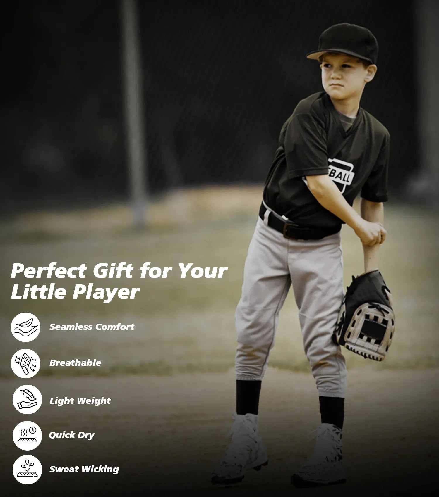 Baseball knicker style pant youth black