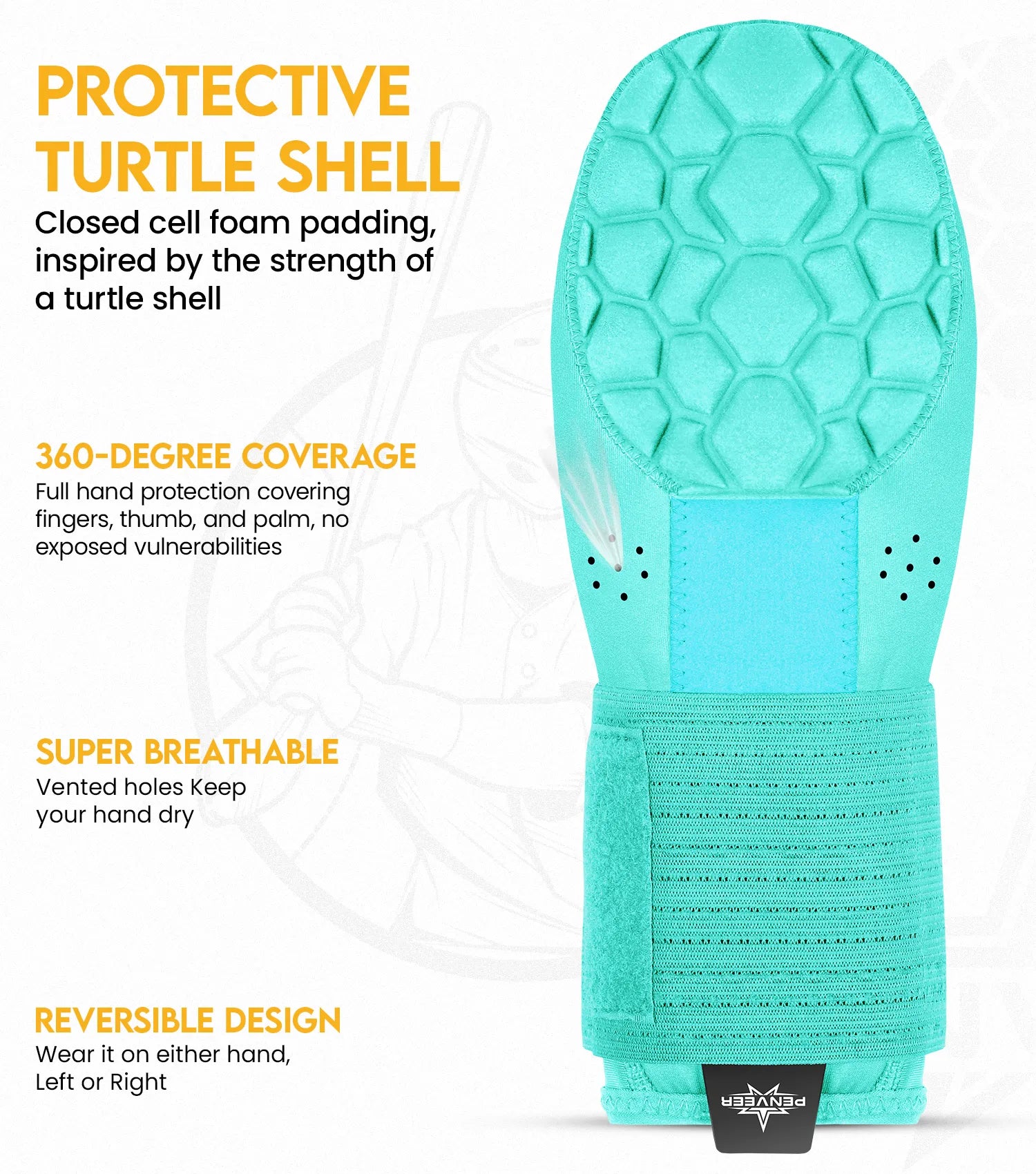 Baseball Sliding Mitt For Left and Right Hand, Youth & Adult Sizes (Aqua Teal)
