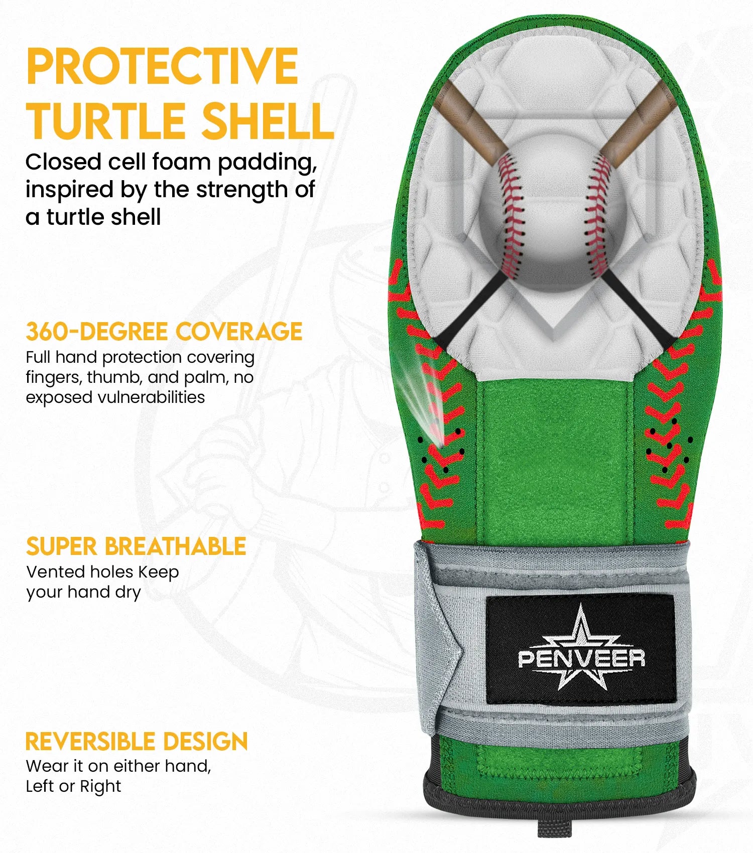 Baseball Sliding Mitt For Left and Right Hand, Youth & Adult Sizes (Baseball Ground)