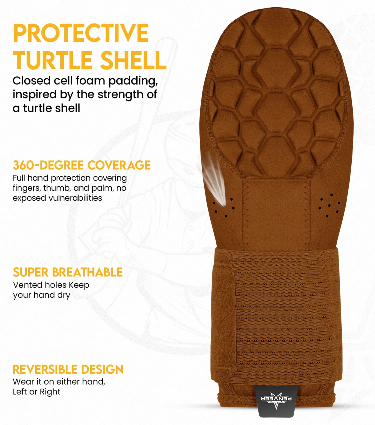 Baseball Sliding Mitt For Left and Right Hand, Youth & Adult Sizes (Brown)