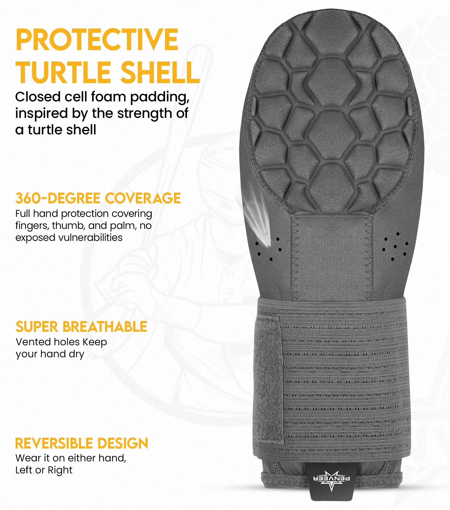 Baseball Sliding Mitt For Left and Right Hand, Youth & Adult Sizes (Grey)