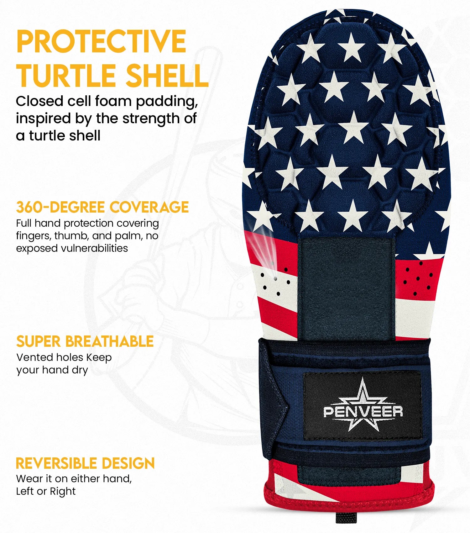 Baseball Sliding Mitt For Left and Right Hand, Youth & Adult Sizes (USA Flag)