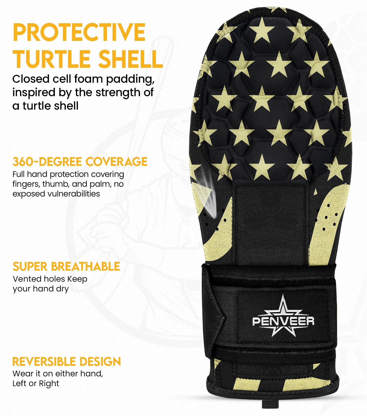 Baseball Sliding Mitt For Left and Right Hand, Youth & Adult Sizes (V-Gold Flag)