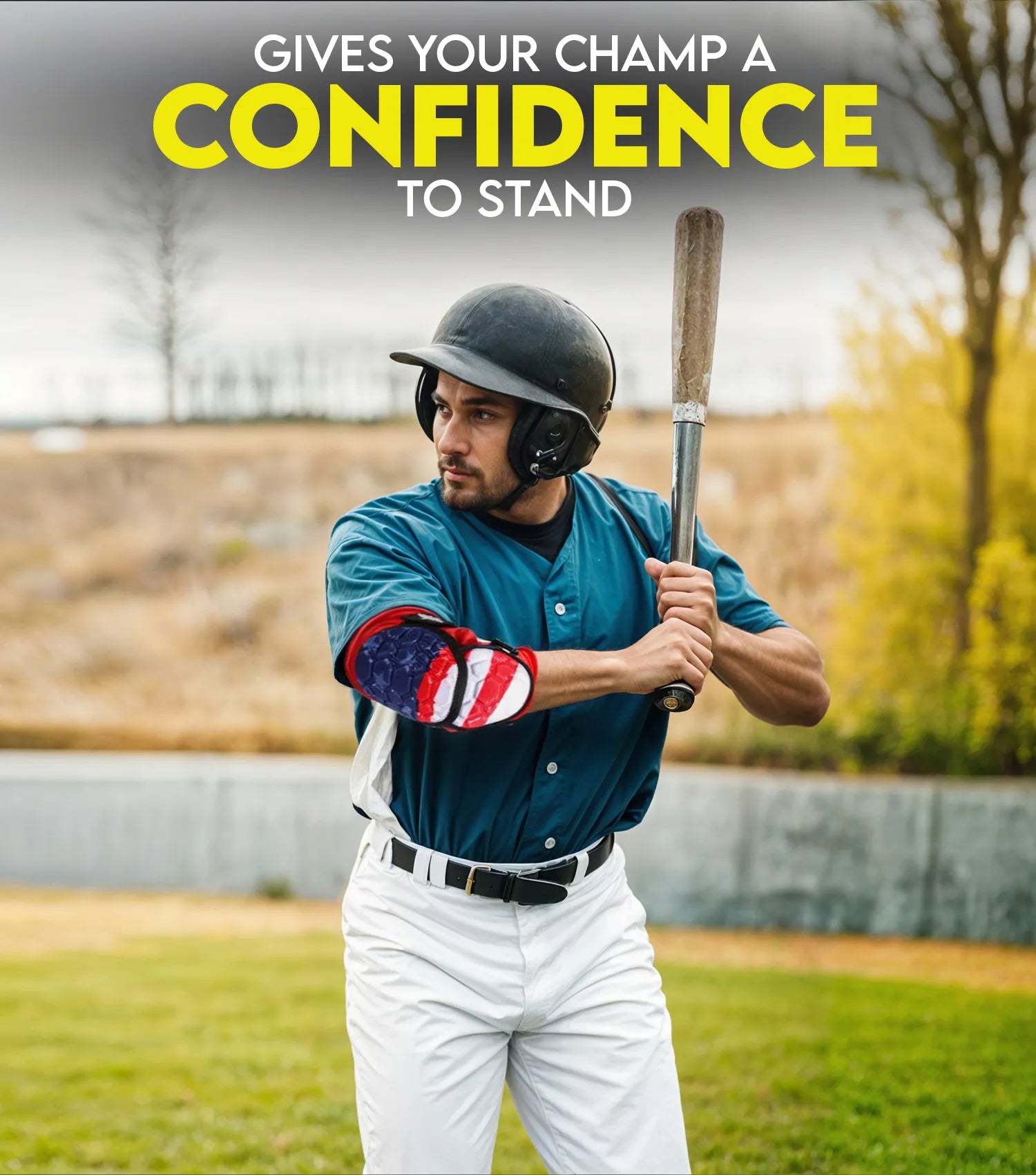 Baseball Elbow Guard with Adjustable Straps, Adult & Youth Sizes (USA Flag)