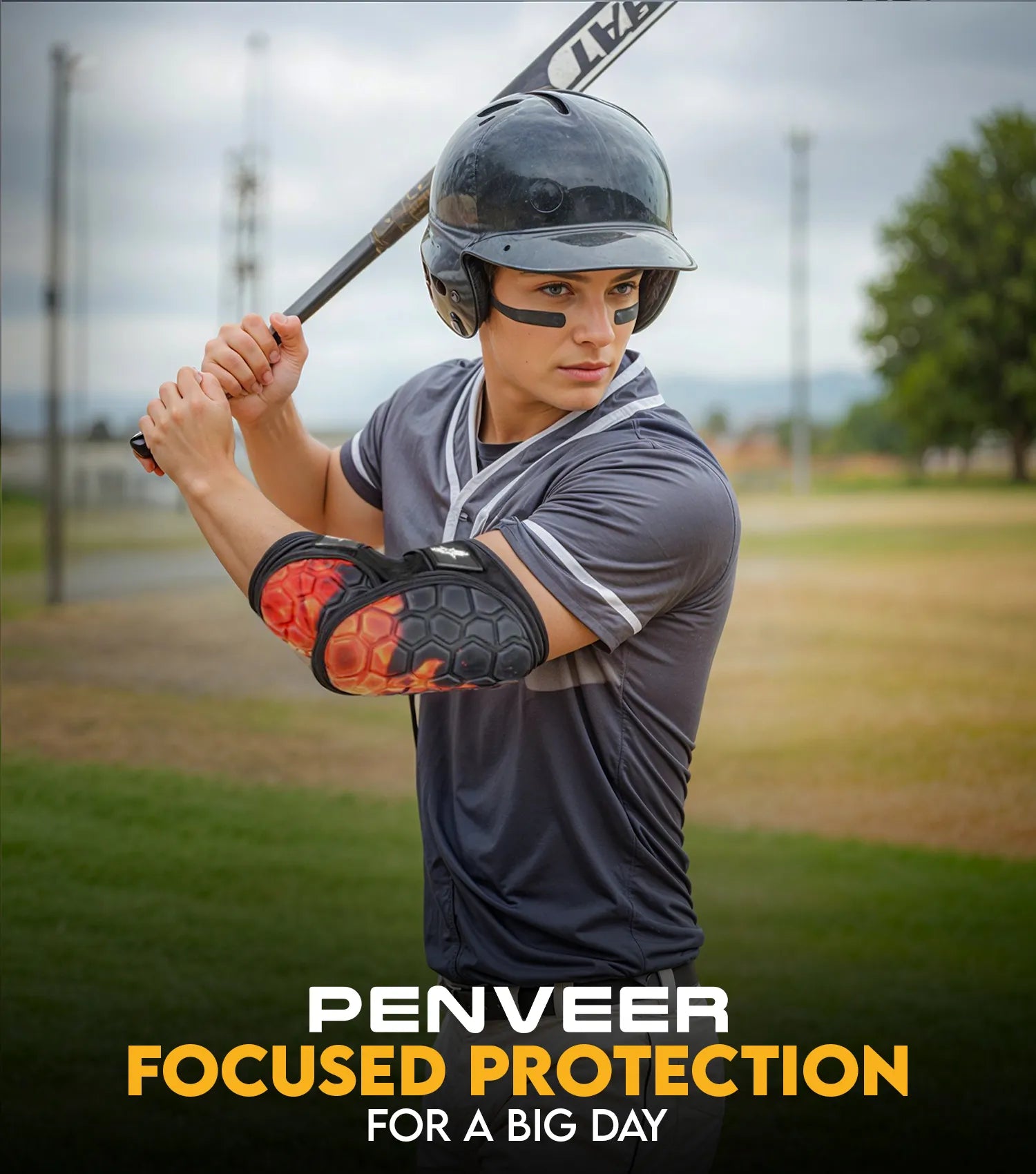 Baseball Elbow Guard with Adjustable Straps, Adult & Youth Sizes (USA Flag)