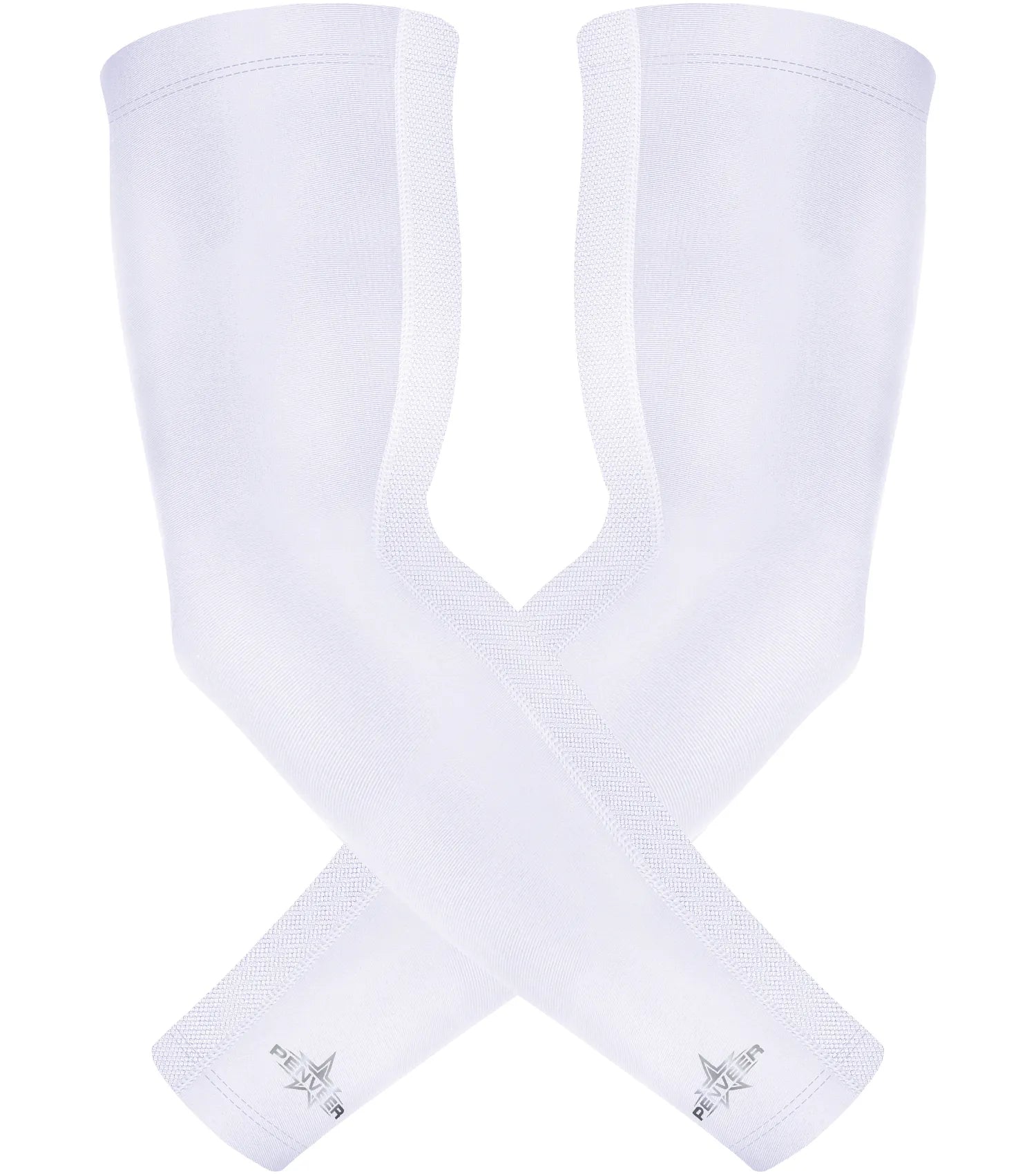Compression Arm Sleeves for Men & Women with Ventilated Mesh adult and youth White