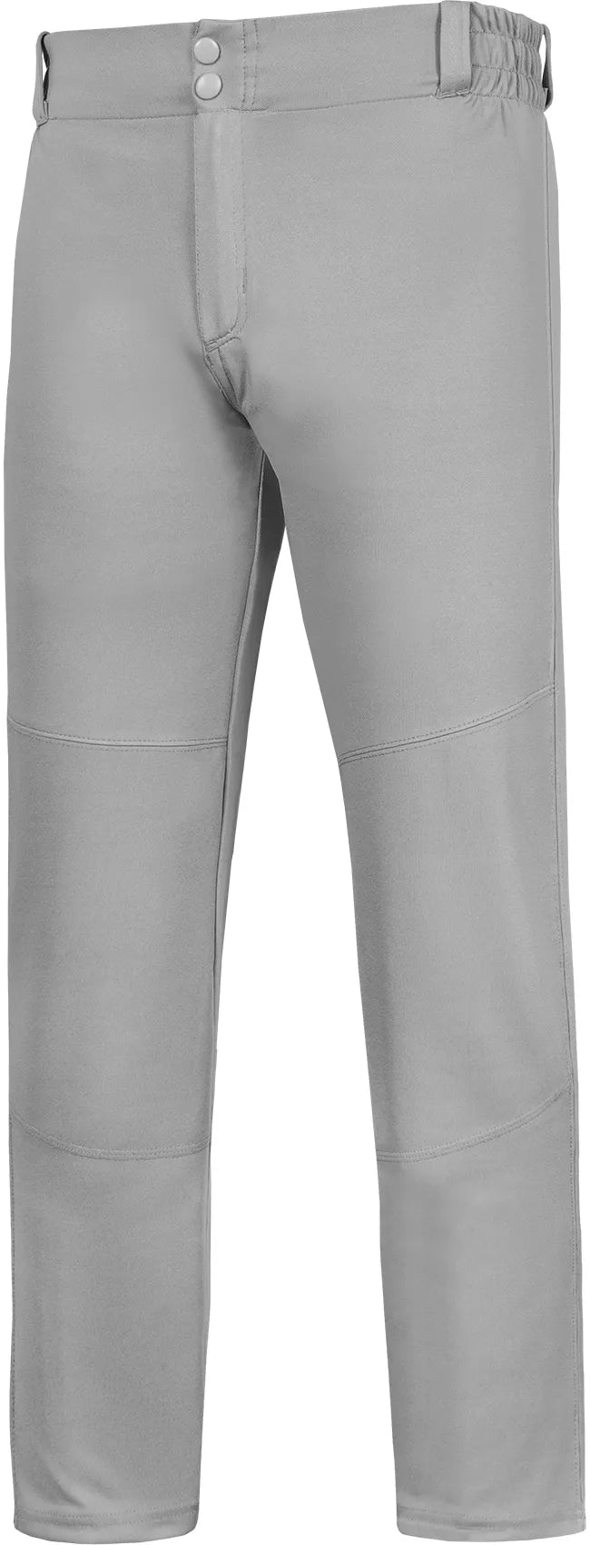 Boys Full Length Baseball Pants with Open Bottom and Grip Lock Waistband (Gray)