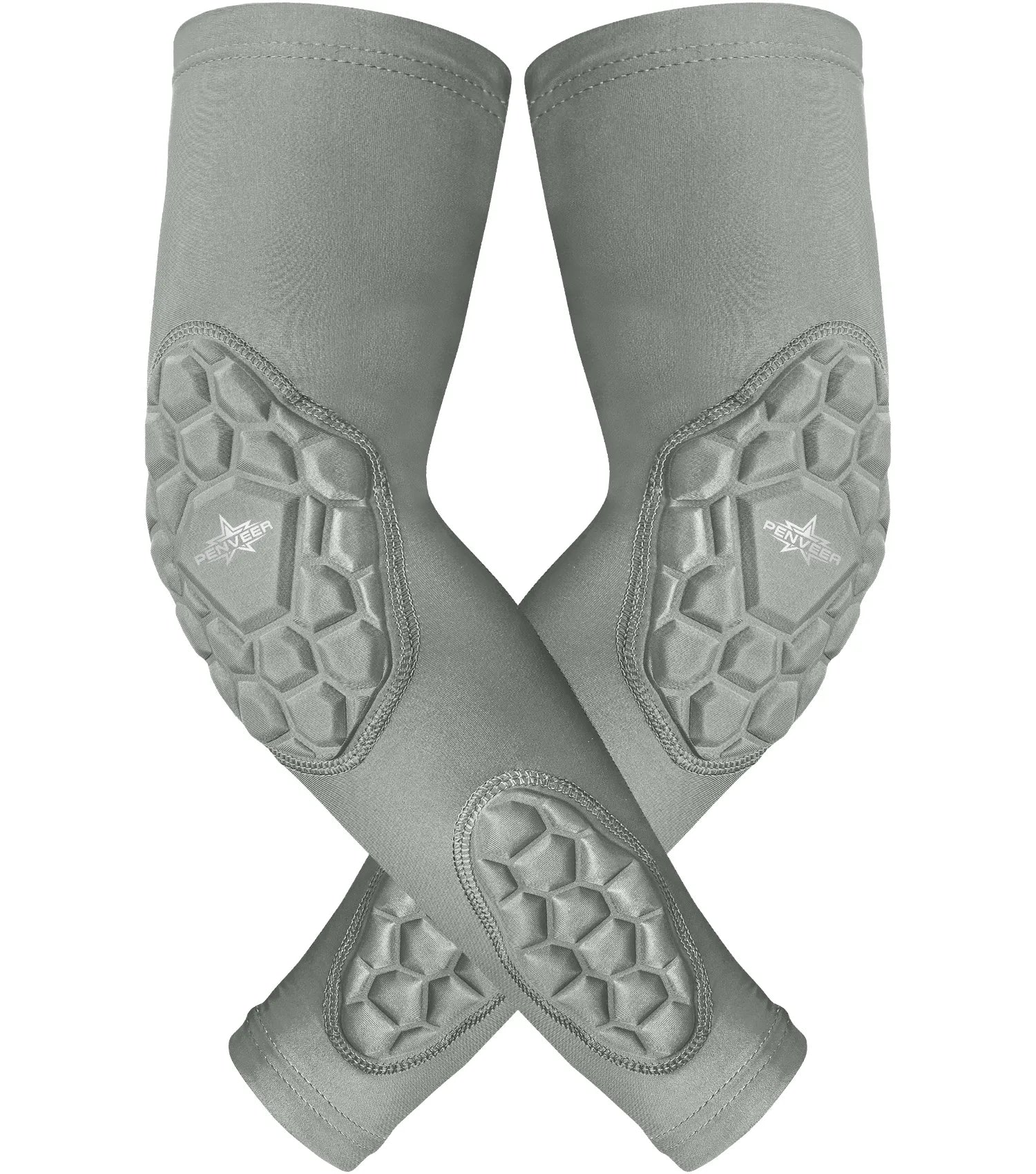 Padded Arm Sleeves for Men & Women Gray (Youth & Adult Sizes)