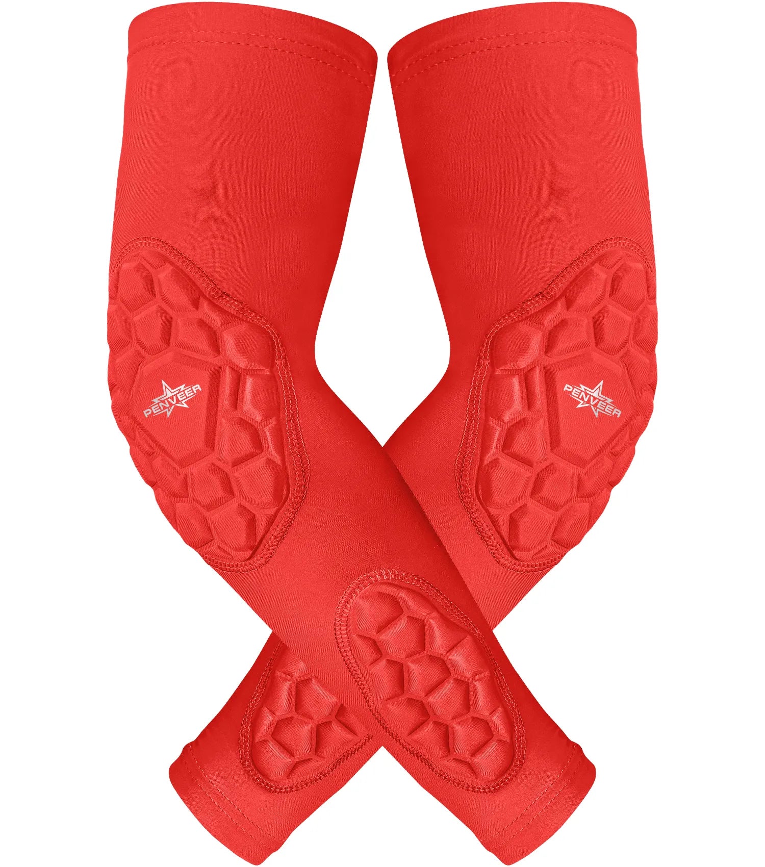 Padded Arm Sleeves for Men & Women Red (Youth & Adult Sizes)