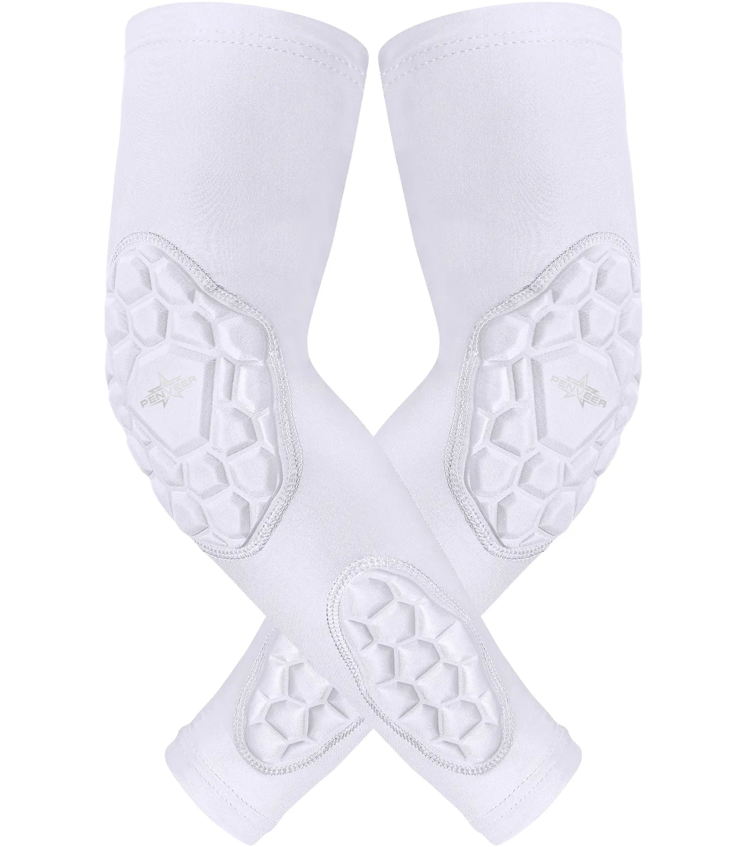 Padded Arm Sleeves for Men & Women White (Youth & Adult Sizes)