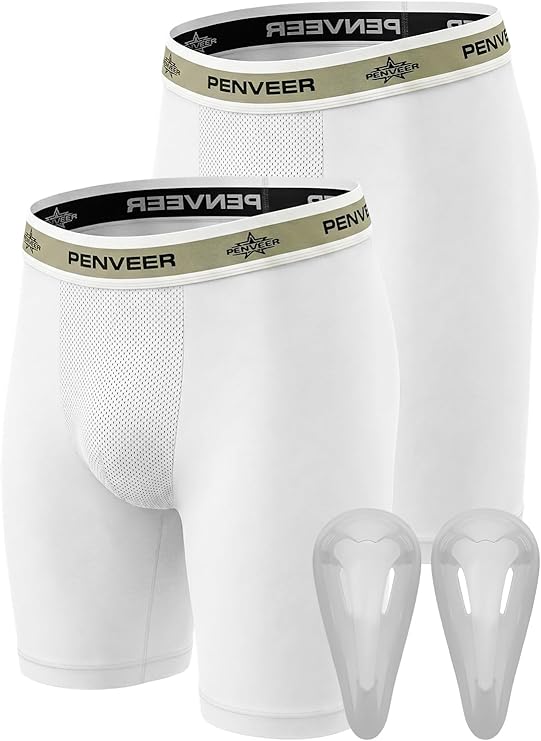 Youth Compression Shorts with Protective Cup – Boys Athletic Underwear for Baseball, Football & Hockey