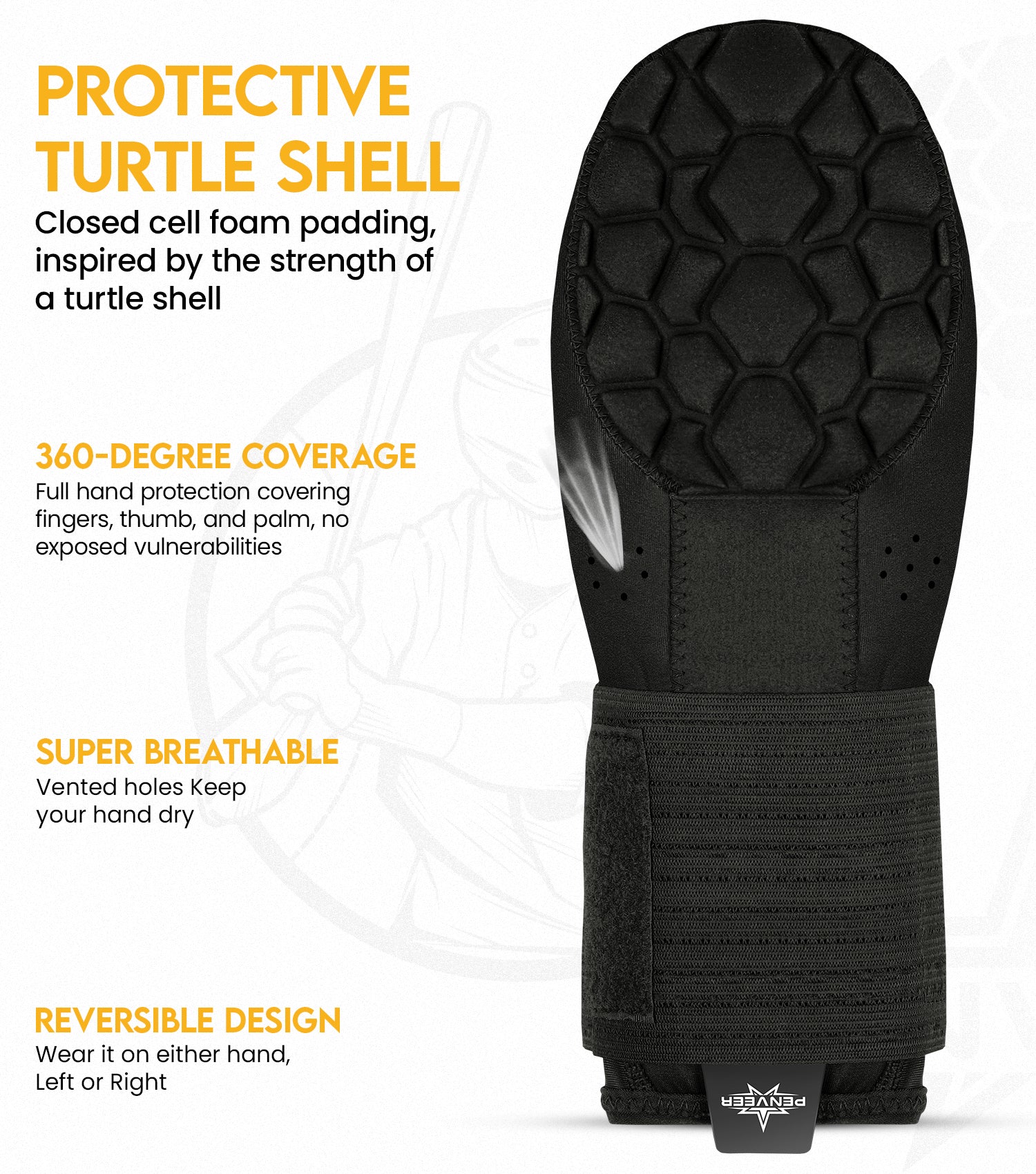 Baseball Sliding Mitt For Left and Right Hand, Youth & Adult Sizes (Black)