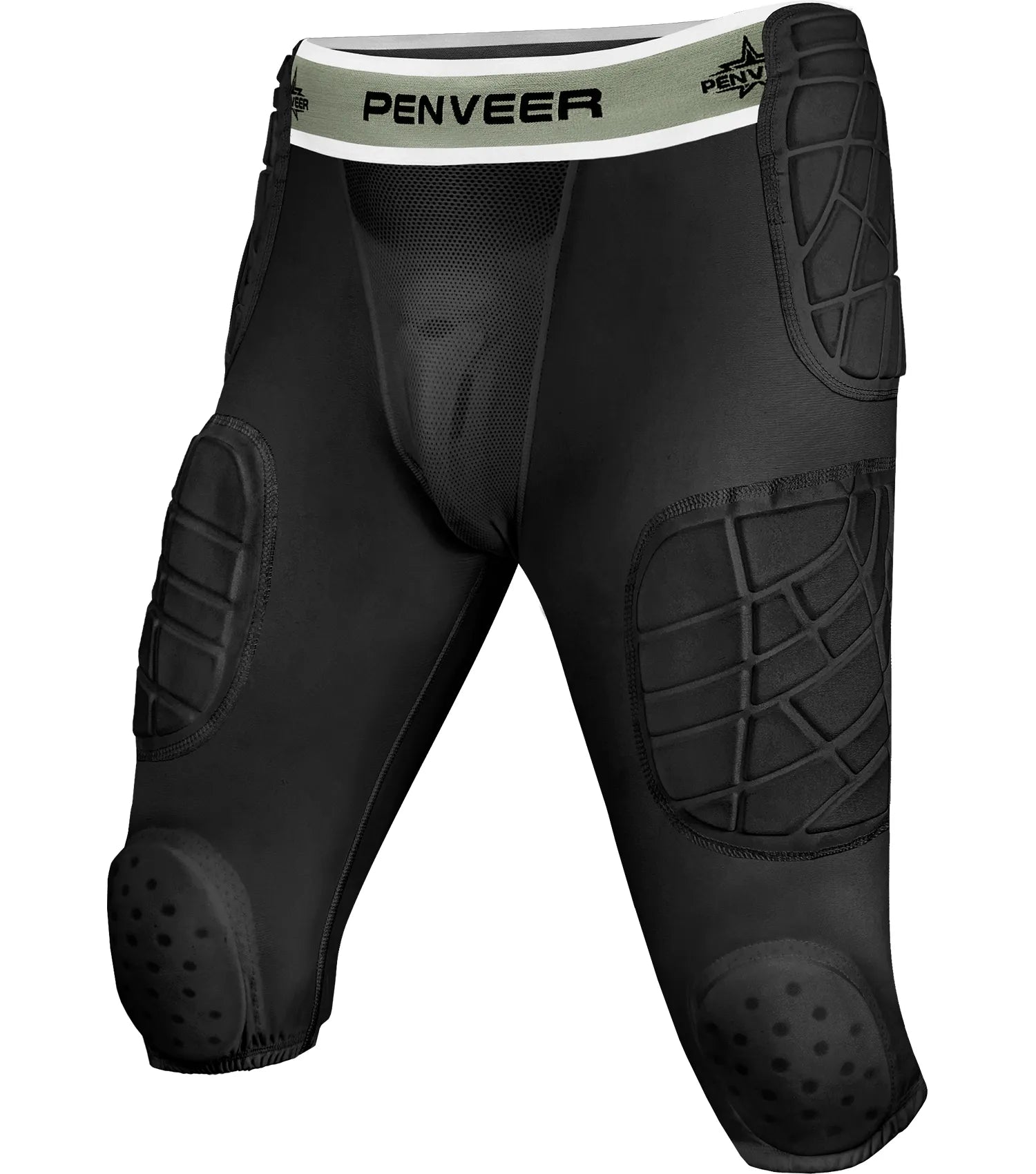 7.0 Youth Football Girdle for Boys with Cup Pocket (Black)