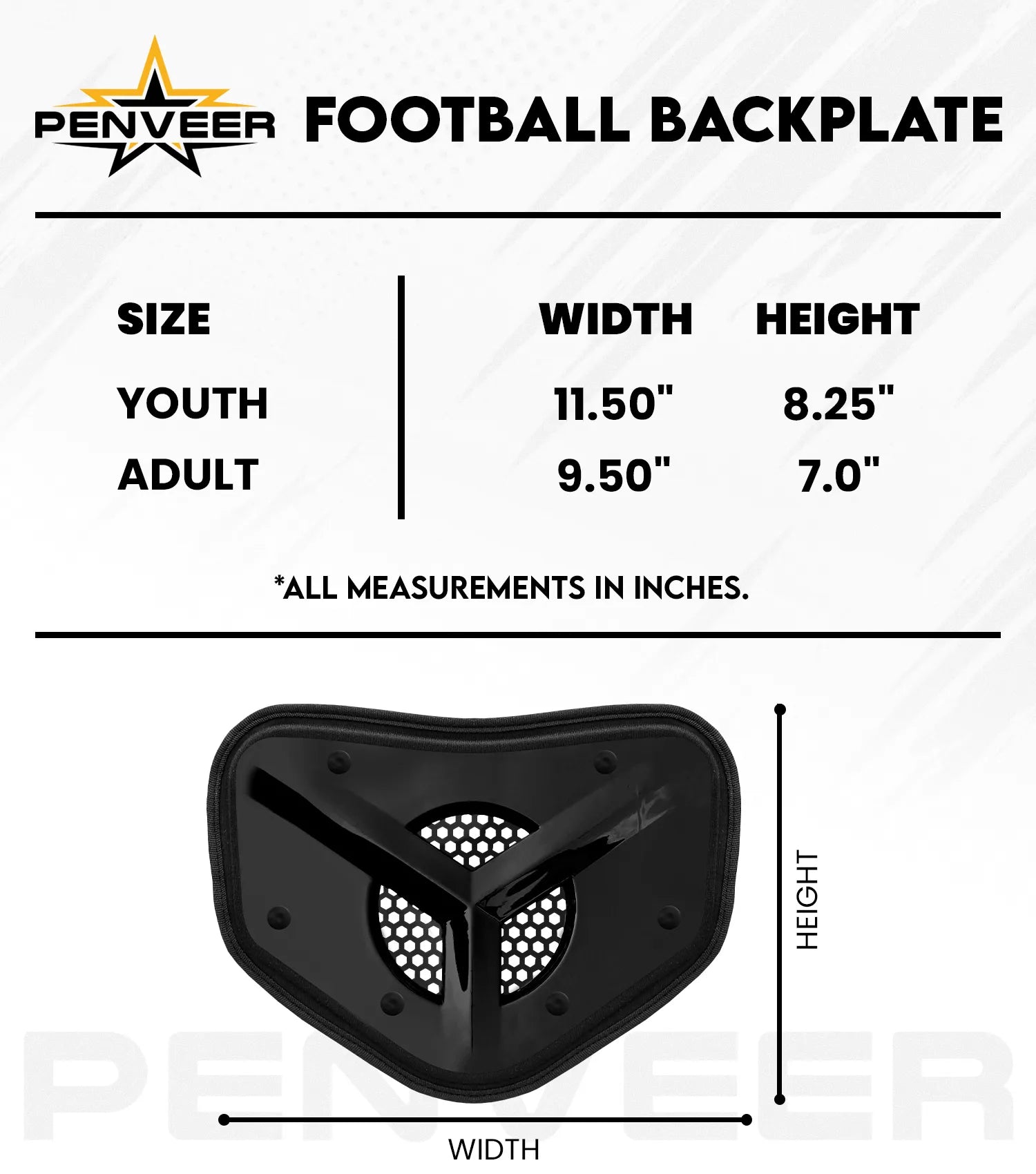 Back Plate Vented Youth Black