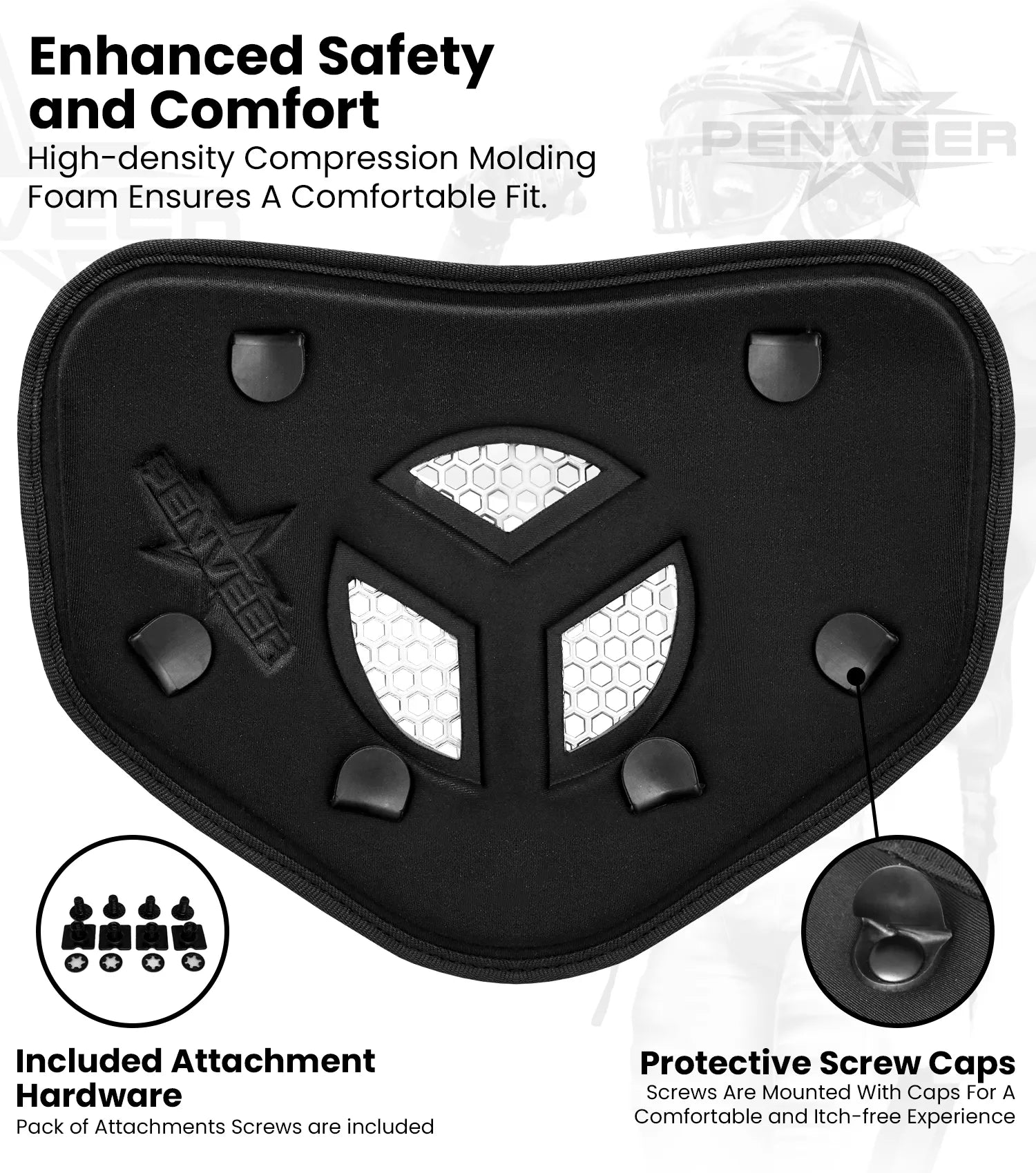 Back Plate Vented Youth Black Carbon