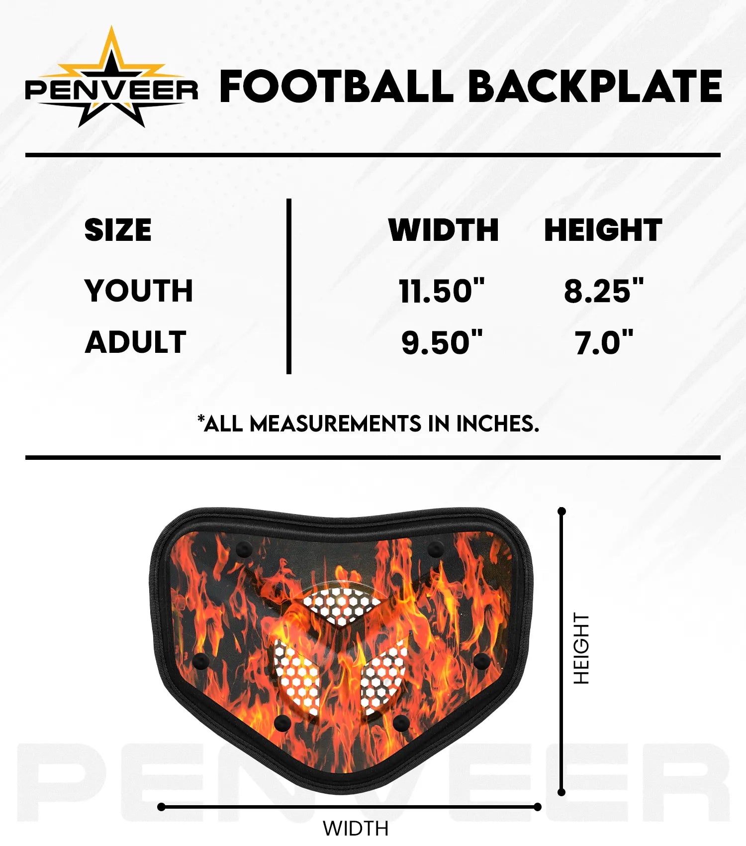 Back Plate Vented Youth Flame