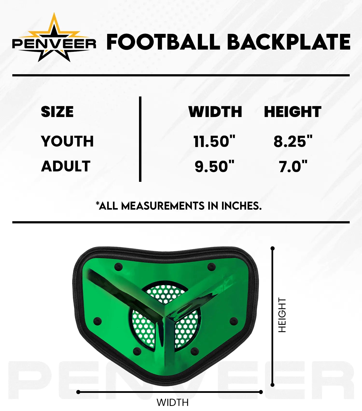 Back Plate Vented Youth Green