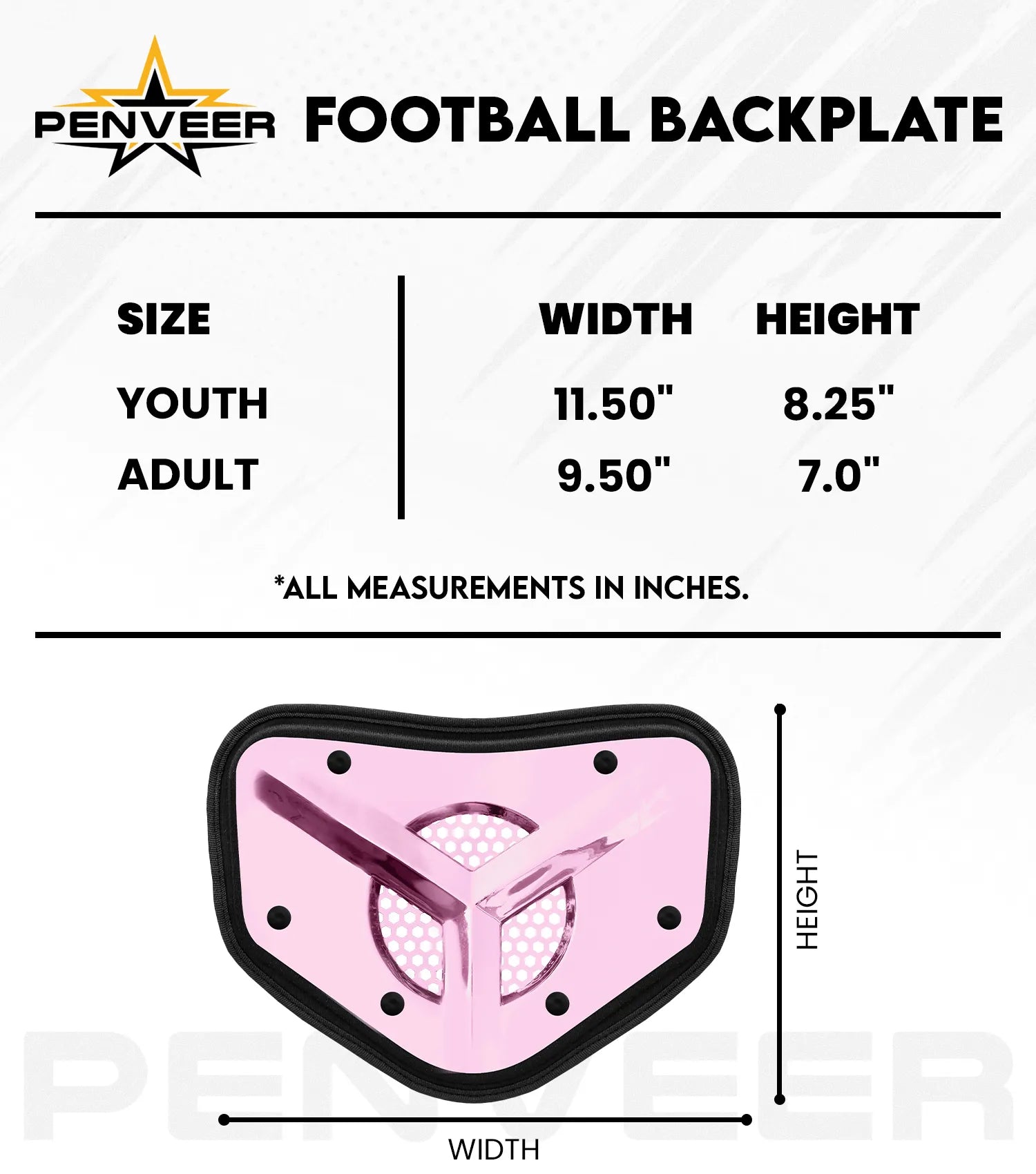 Back Plate Vented Youth Pink