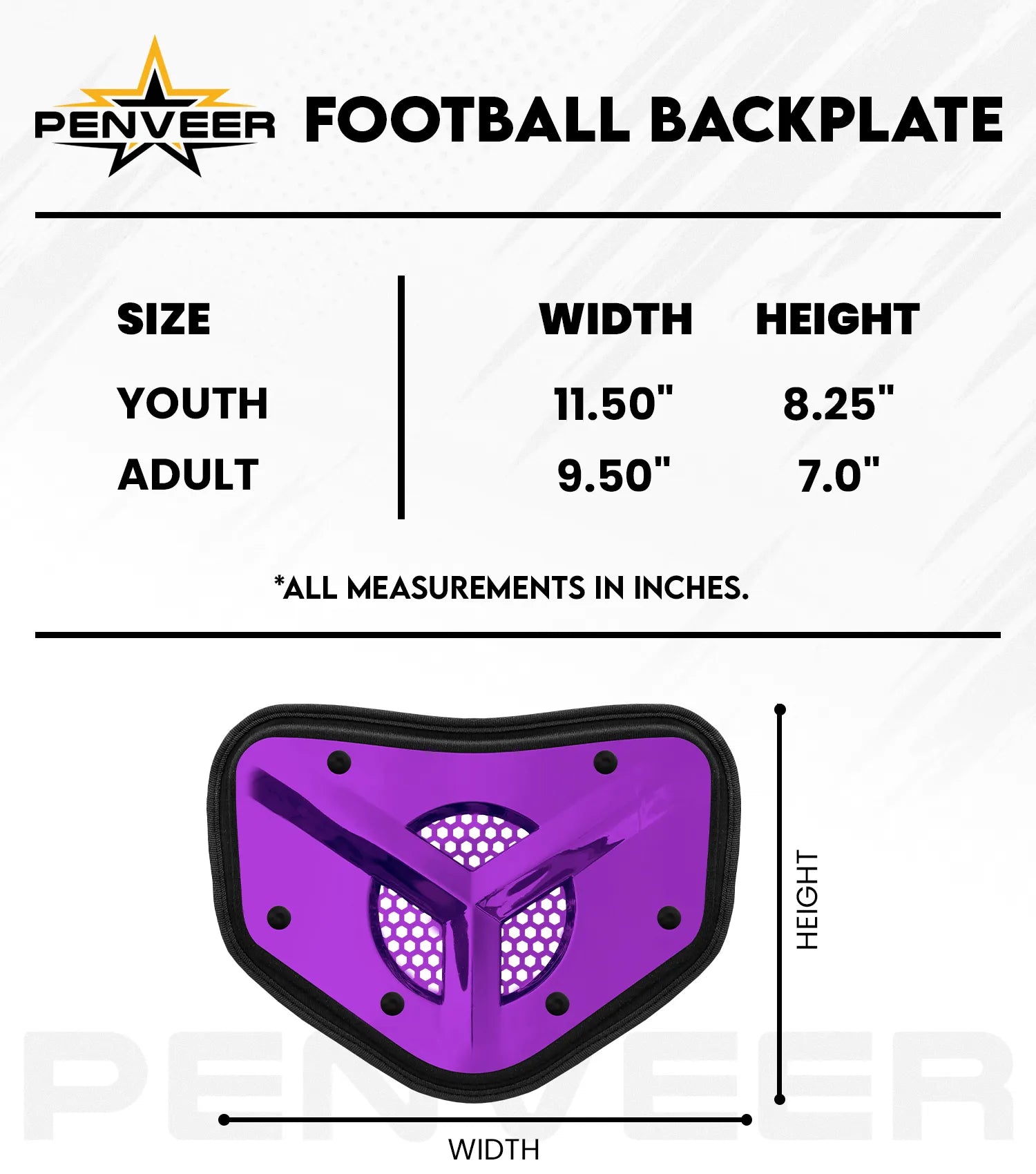 Back Plate Vented Youth Purple