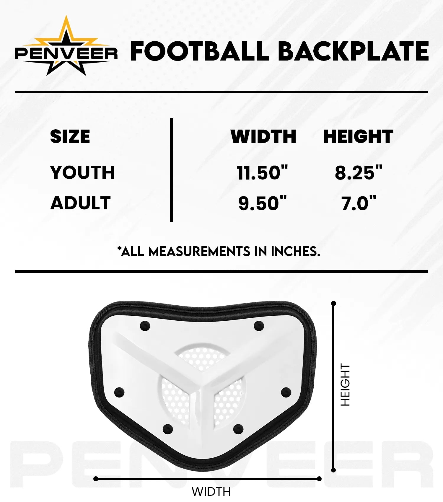 Back Plate Vented Youth White