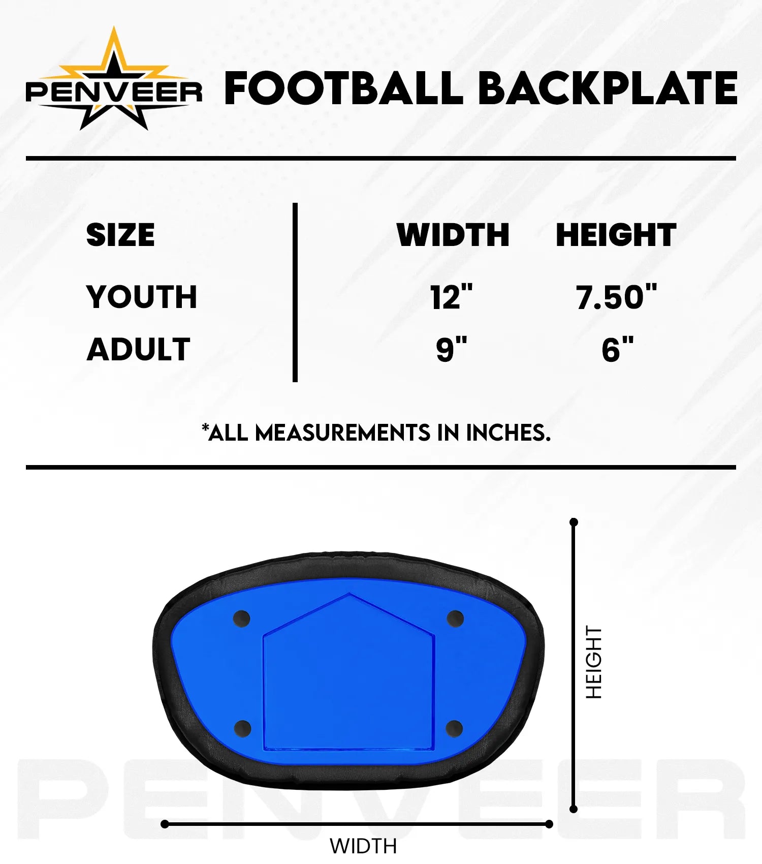 Back Plate Youth Royal Blue