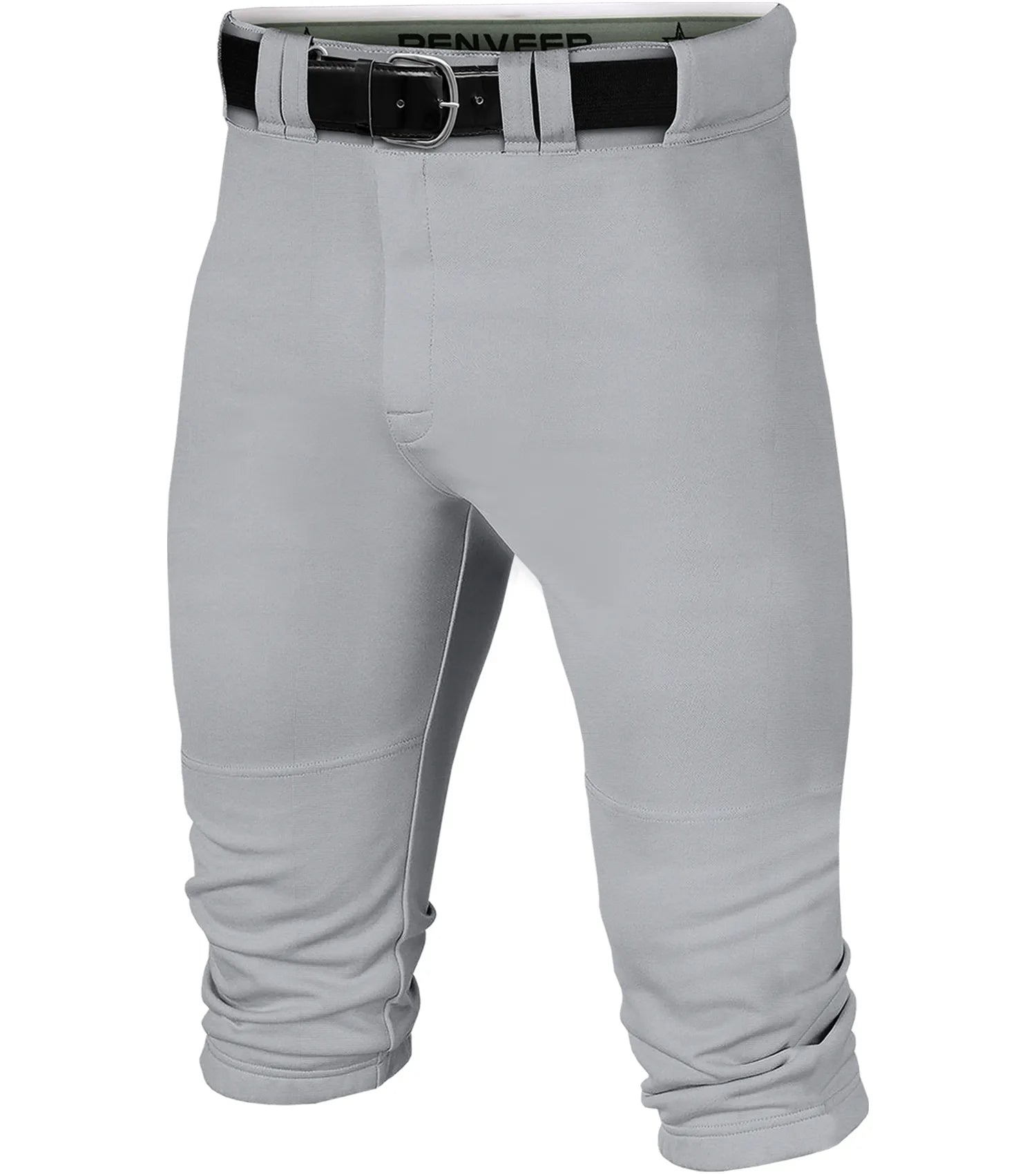 Men's Knicker Style Baseball Pants with Elastic Bottom and Grip Lock Waistband Gray