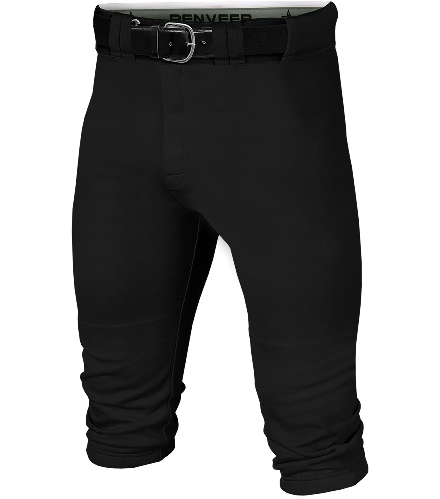 Men's Knicker Style Baseball Pants with Elastic Bottom and Grip Lock Waistband Black