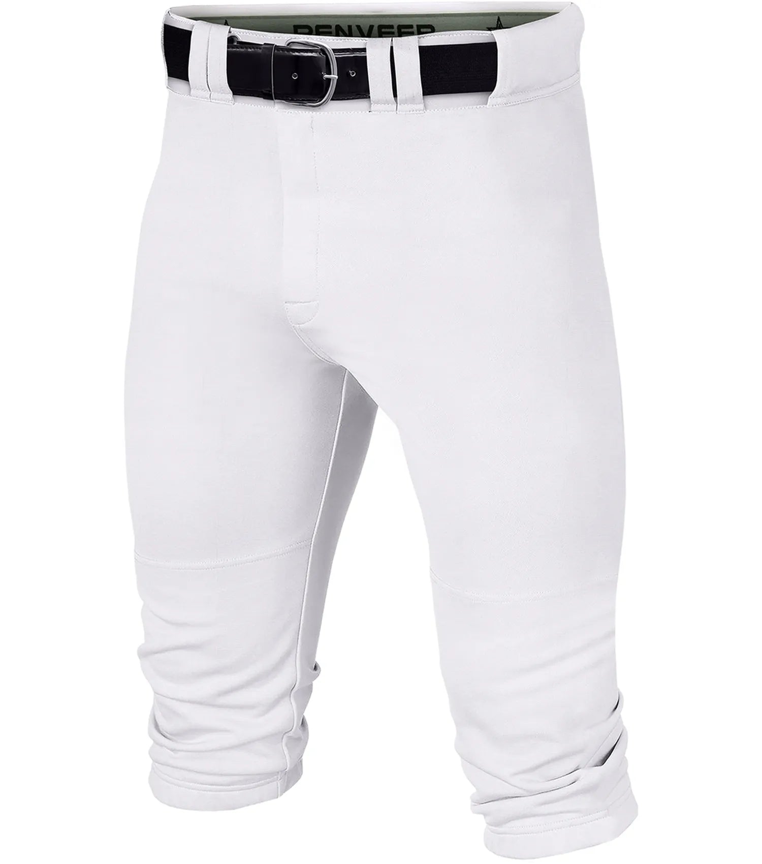 Men's Knicker Style Baseball Pants with Elastic Bottom and Grip Lock Waistband White