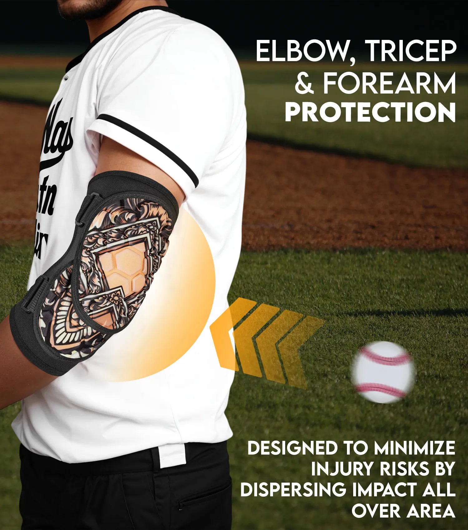 Baseball Elbow Guard with Adjustable Straps, Adult & Youth Sizes (Vintage)