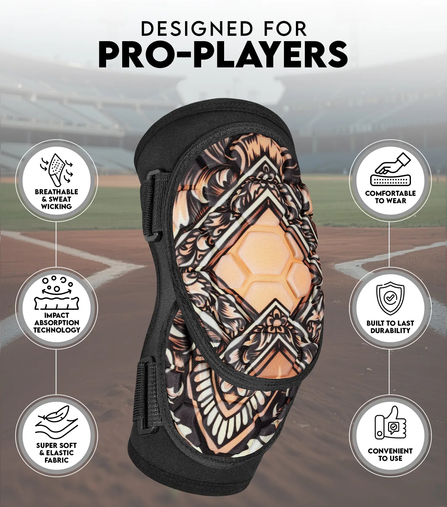 Baseball Elbow Guard with Adjustable Straps, Adult & Youth Sizes (Vintage)