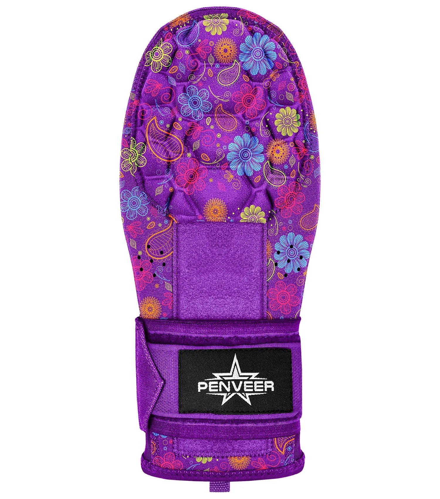 Baseball Sliding Mitt For Left and Right Hand, Youth & Adult Sizes (Purple Paisley Flower)