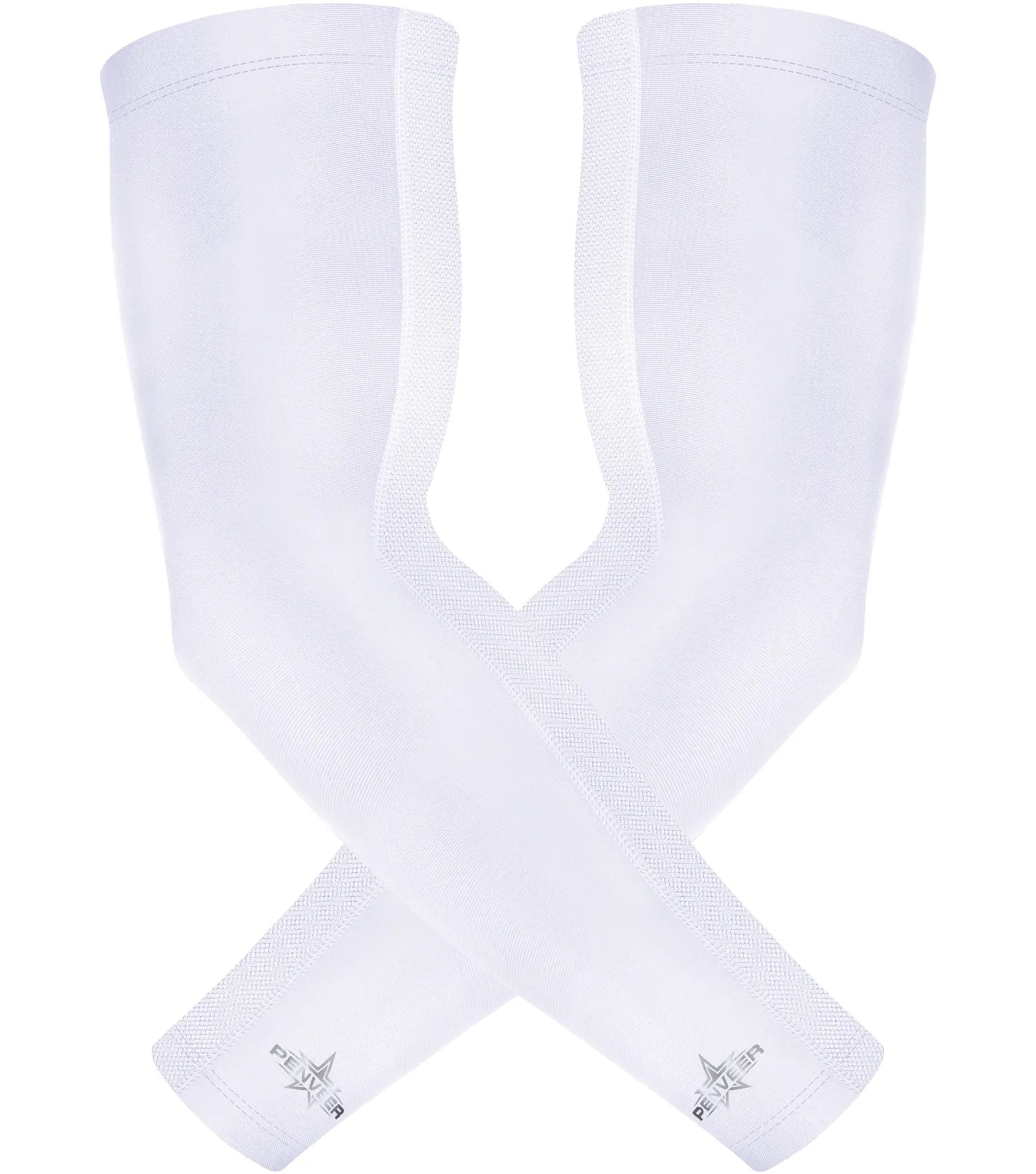 Compression Arm Sleeves for Men & Women with Ventilated Mesh adult and youth White