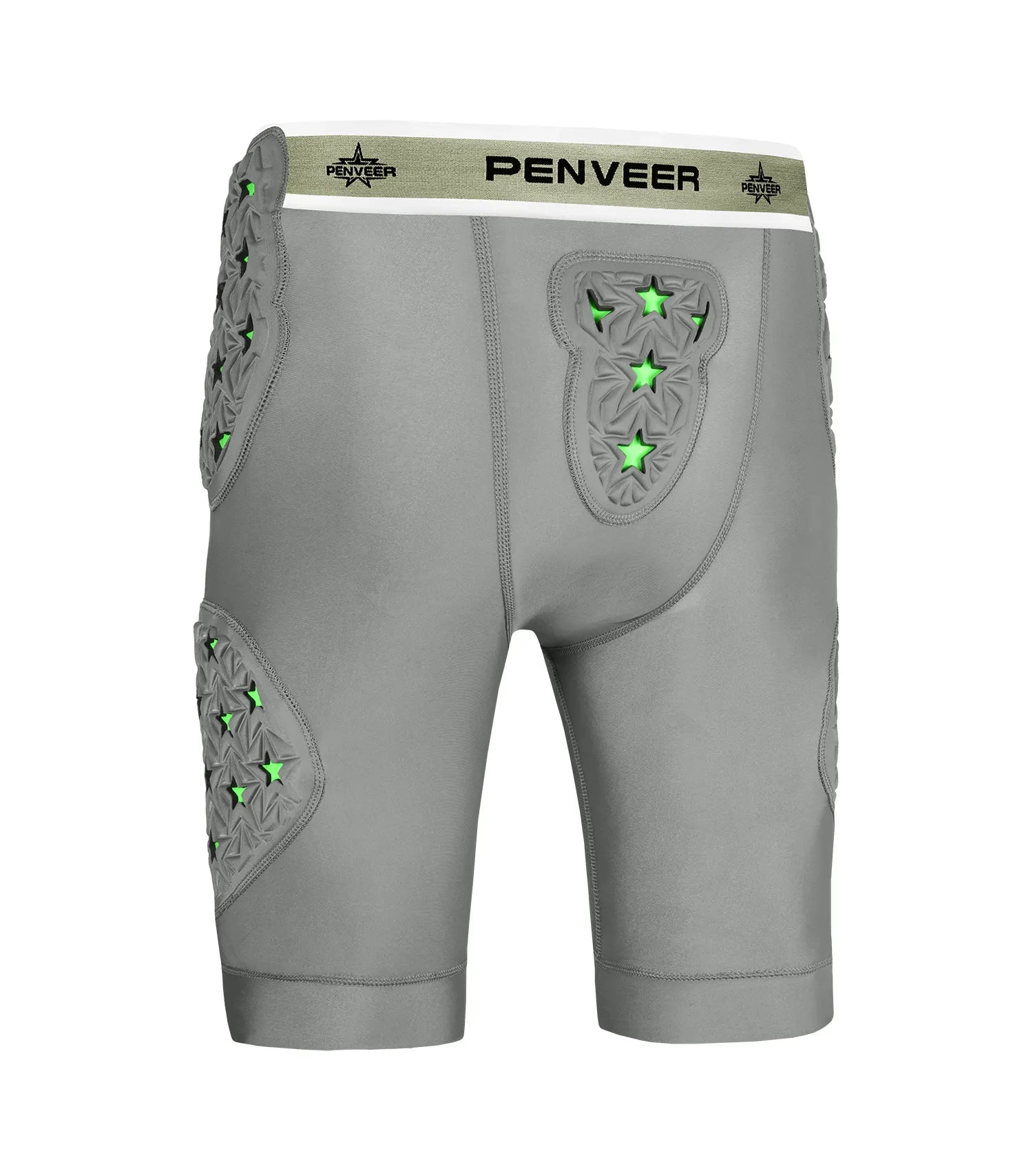 Men's 5-Pad Two Tone Football Girdle with Cup Pocket (Gray)