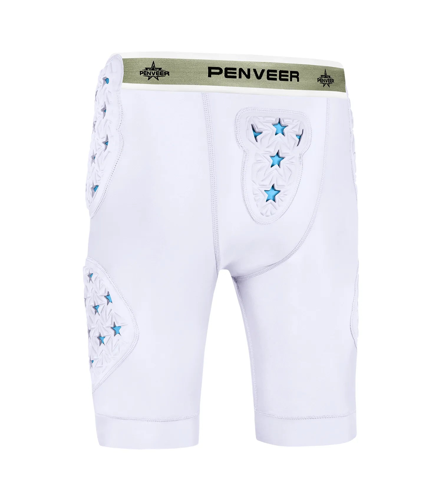 Men's 5-Pad Two Tone Football Girdle with Cup Pocket (White)