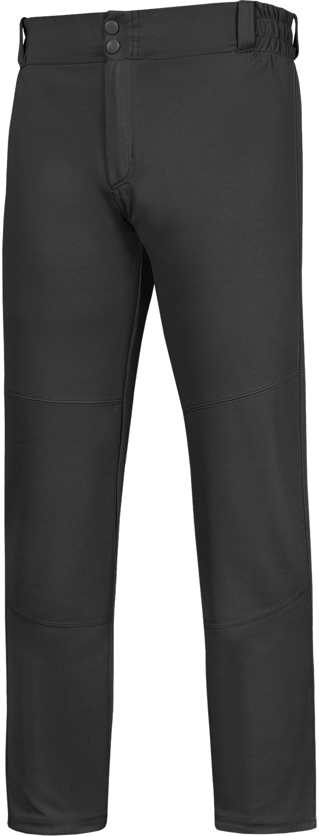 Boys Full Length Baseball Pants with Open Bottom and Grip Lock Waistband (Black)