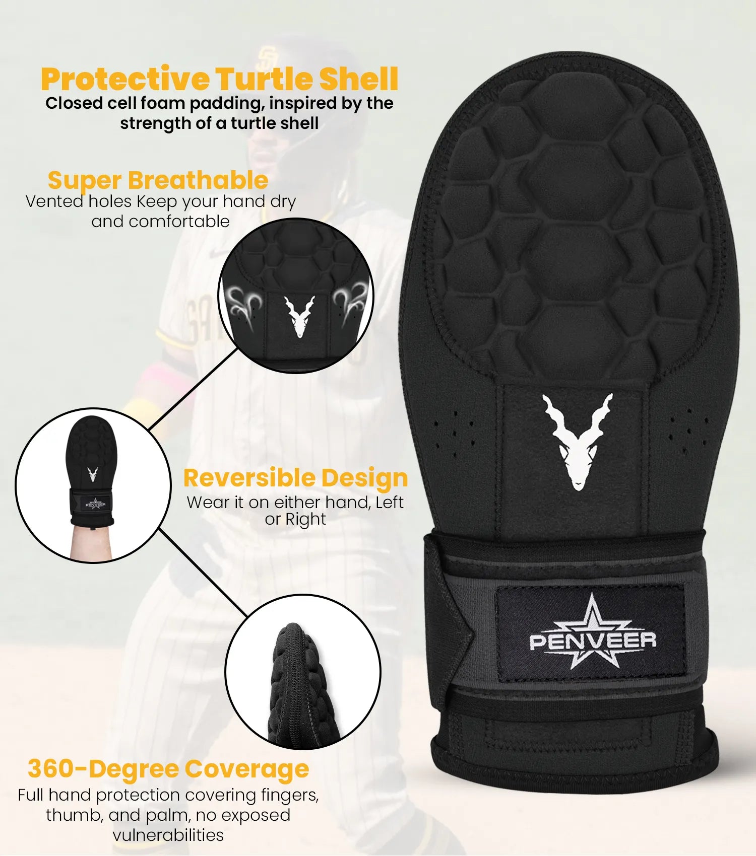 Baseball Sliding Mitt For Youth & Adult, Left and Right Hands Black