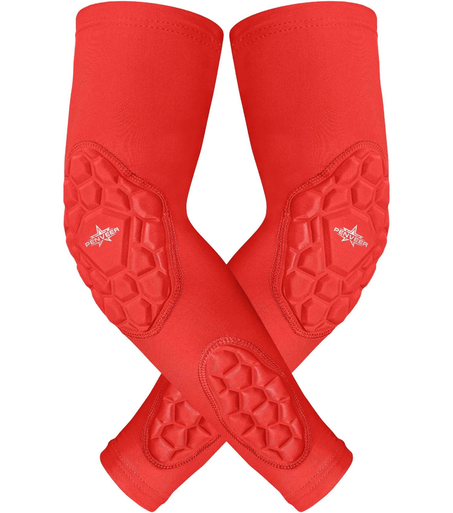 Padded Arm Sleeves for Men & Women Red (youth, adult)