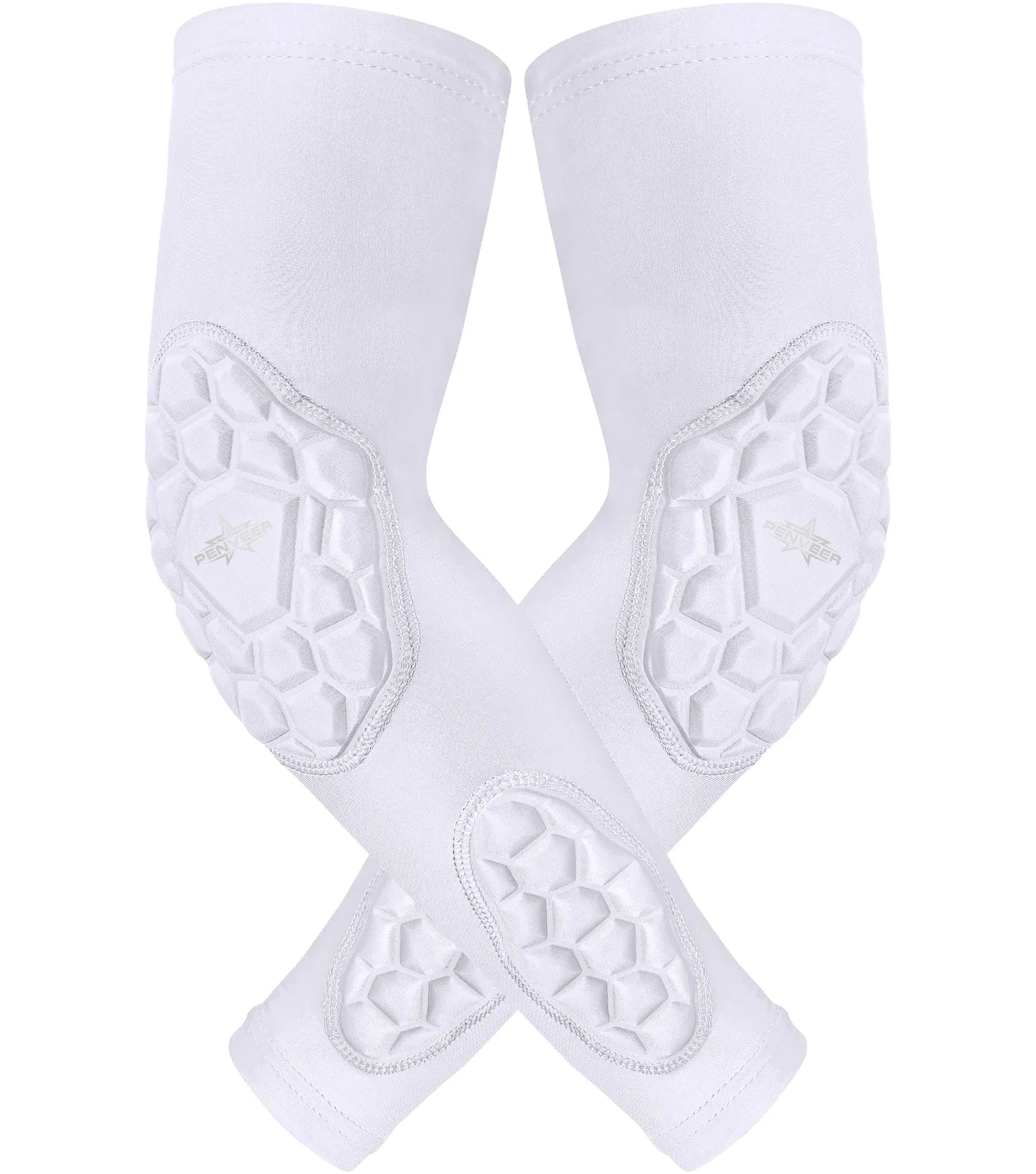 Padded Arm Sleeves for Men & Women White (youth, adult)